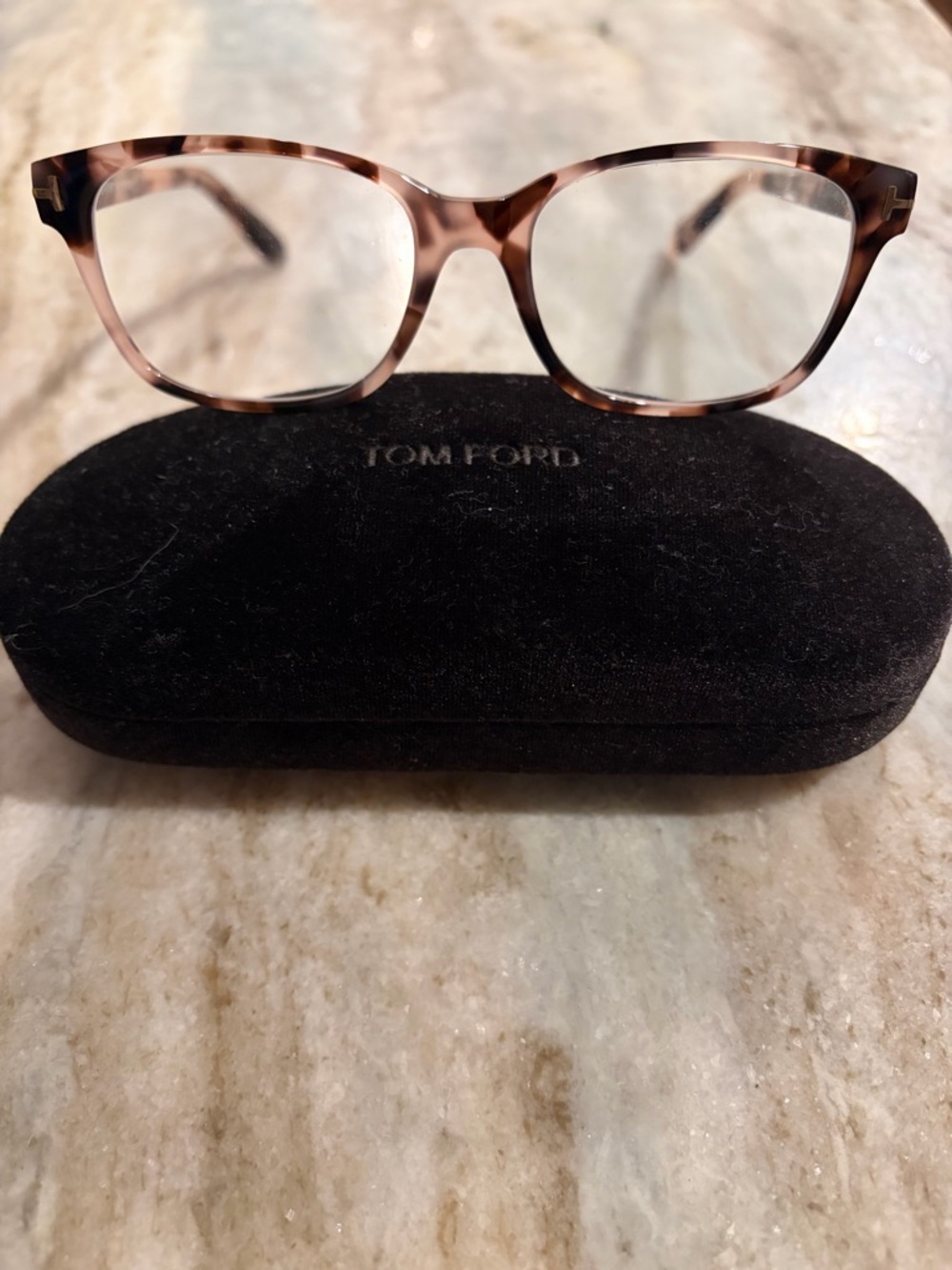 Tom Ford Light Tortoise Shell Frame, model TF5406 with branded case